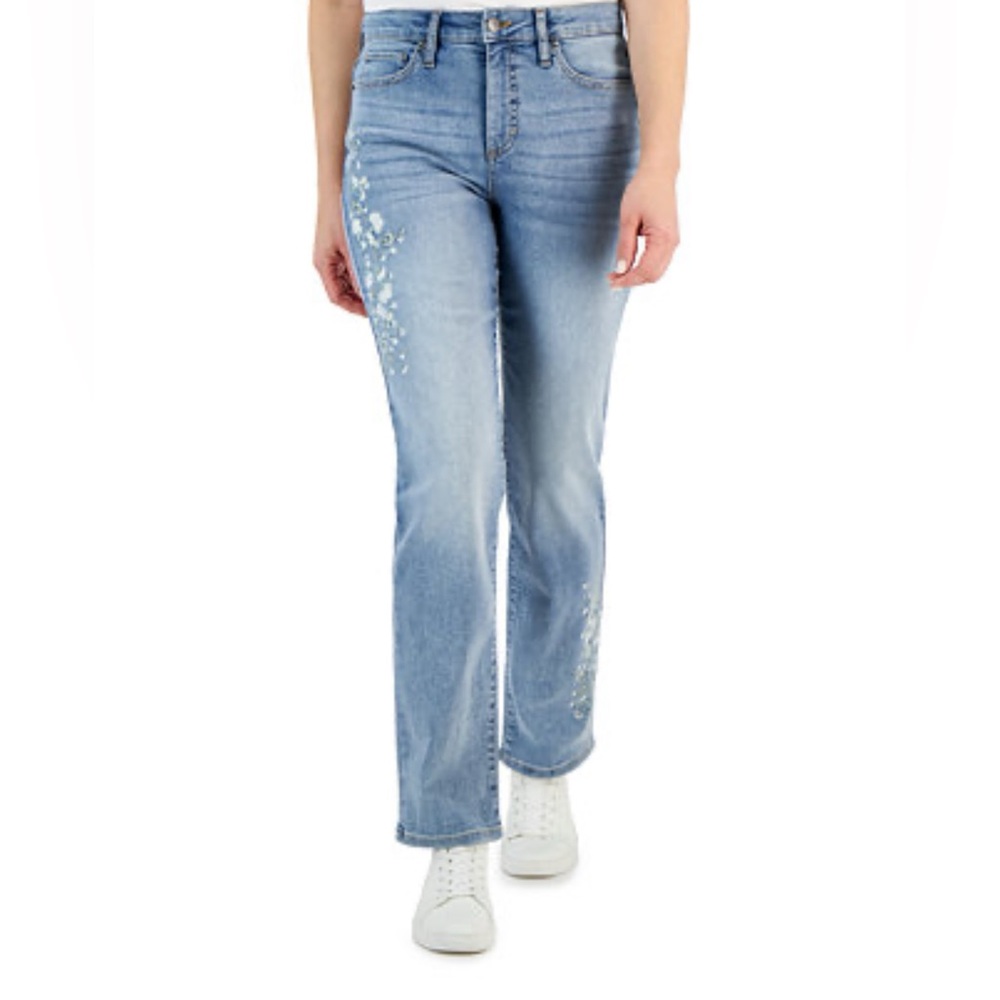 Style & Co. Embroidered Boyfriend Jeans
